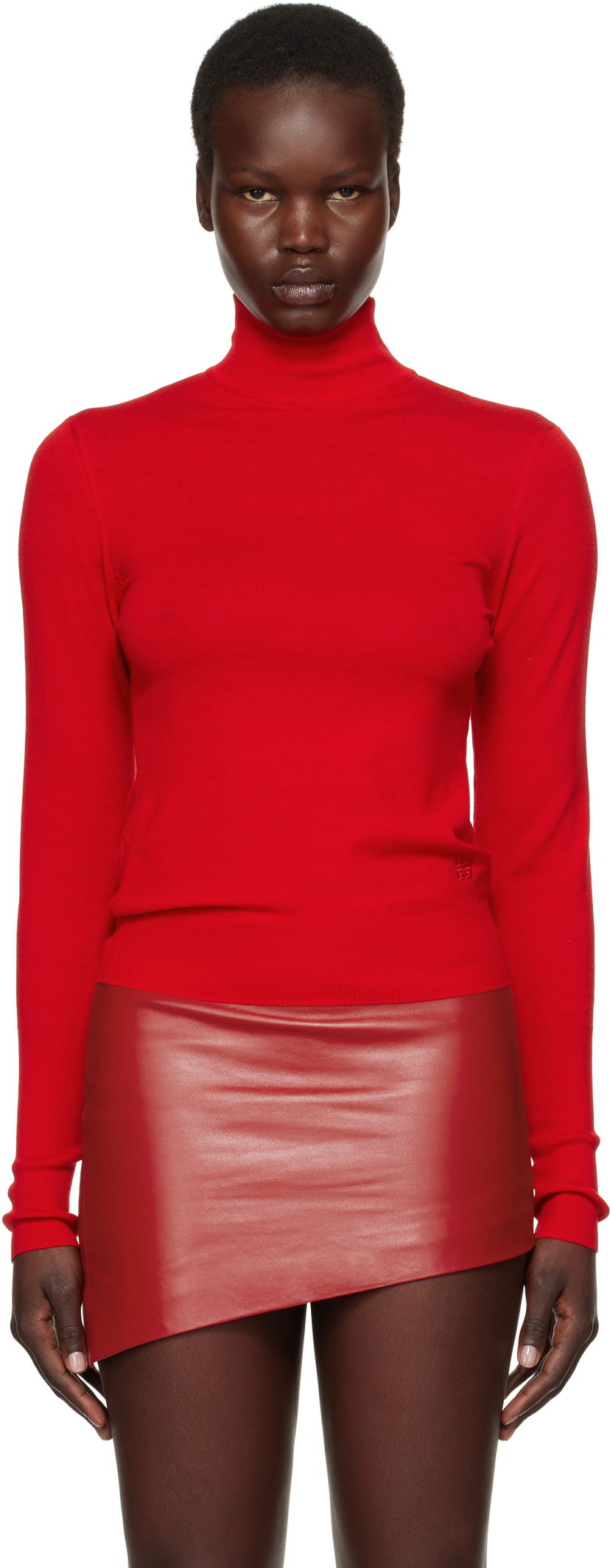 Cветр Givenchy Wool Draped Turtleneck Червоний | BW90SP4ZNX640