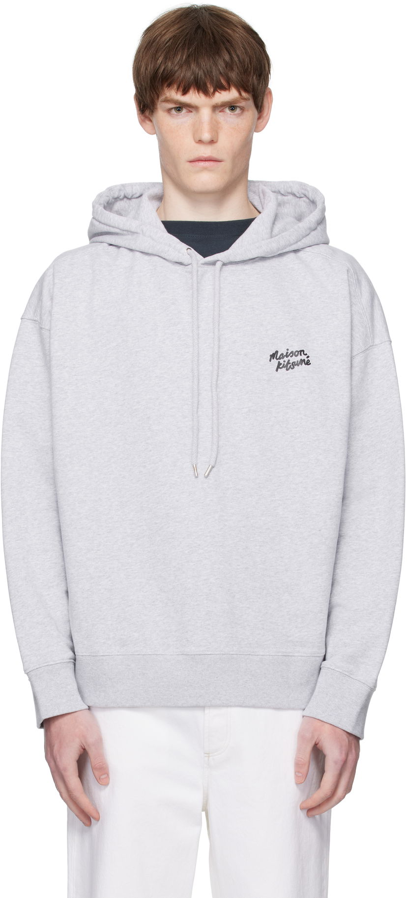 Світшоти MAISON KITSUNÉ Maison Kitsuné Handwriting Oversize Hoodie Сірий | PM00704KM0340