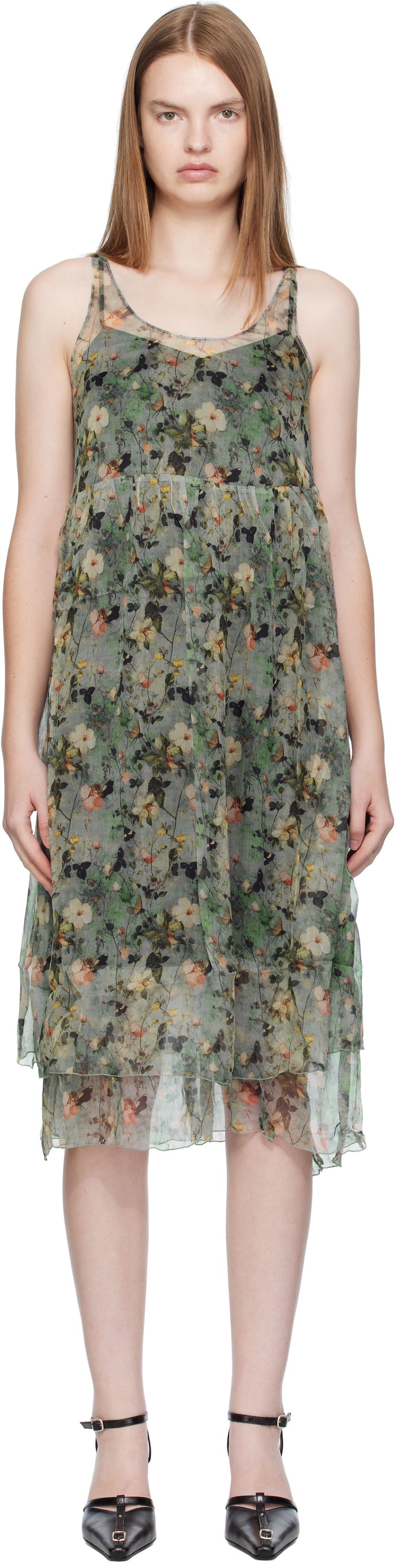 плаття R13 R13 Gathered Tank Midi Dress Зелений | R13WR289-R588A