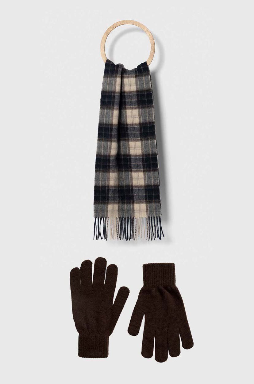 Шарф Barbour Scarf & Glove Set Коричневий | MGS0018