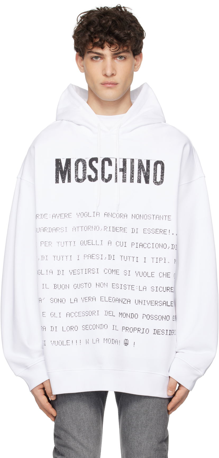 Світшоти Moschino Moschino Message Hoodie білий | 251ZZA170702281001