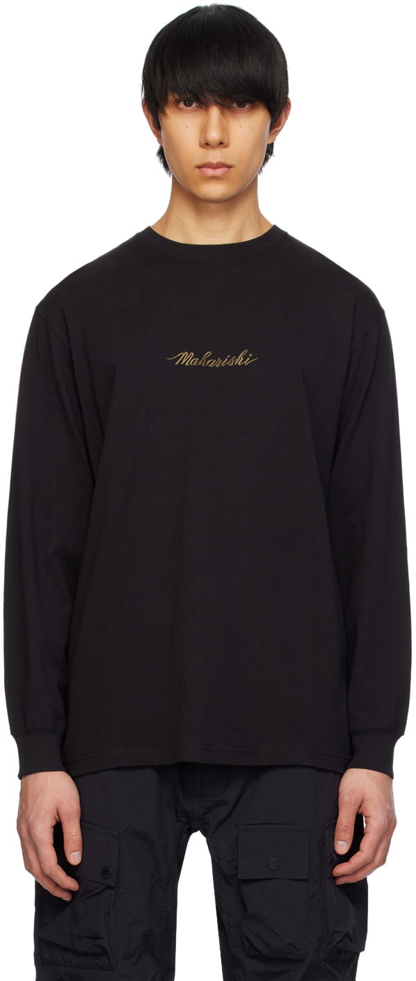 Футболка Maharishi Maharishi Embroidered Long Sleeve T-Shirt чорний | 5080