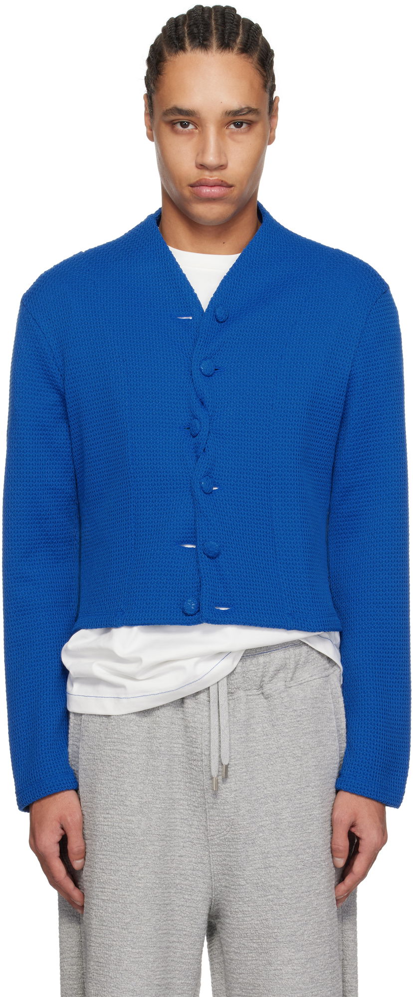 Cветр ADER ERROR ADER error 62 Cropped Cardigan Синій | BO01SSKT0702BL