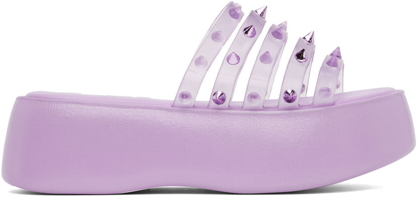 Догляд за взуттям Jean Paul Gaultier Jean Paul Gaultier Melissa Edition 'The Becky Punk Love' Platform Slides Фіолетовий | 23/12-F-CS002-X033-29
