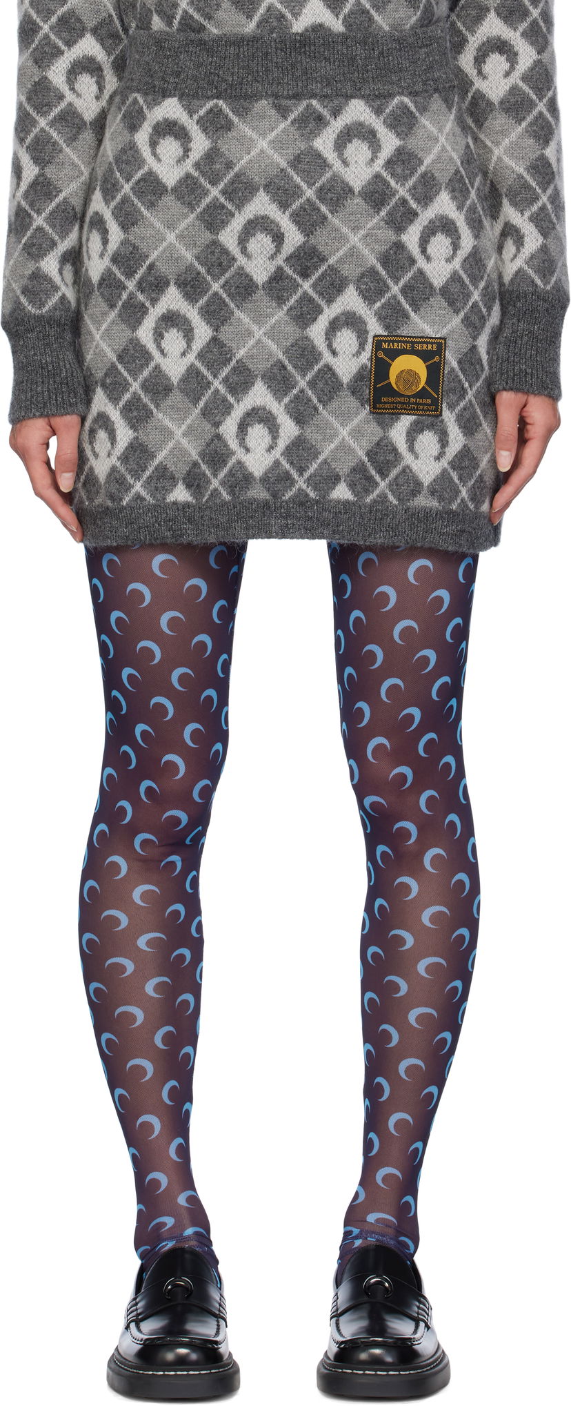 Спідниця Marine Serre Argyle Knit Miniskirt Сірий | WSK060A