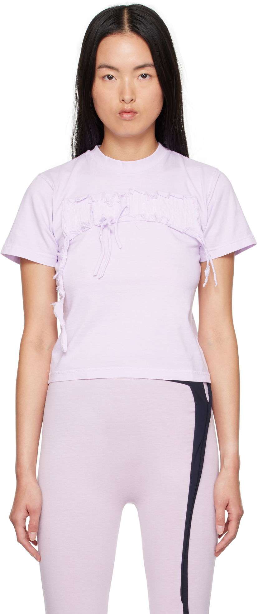 Футболка Ottolinger Ottolinger Distressed Otto Fitted T-Shirt Фіолетовий | 2215014014
