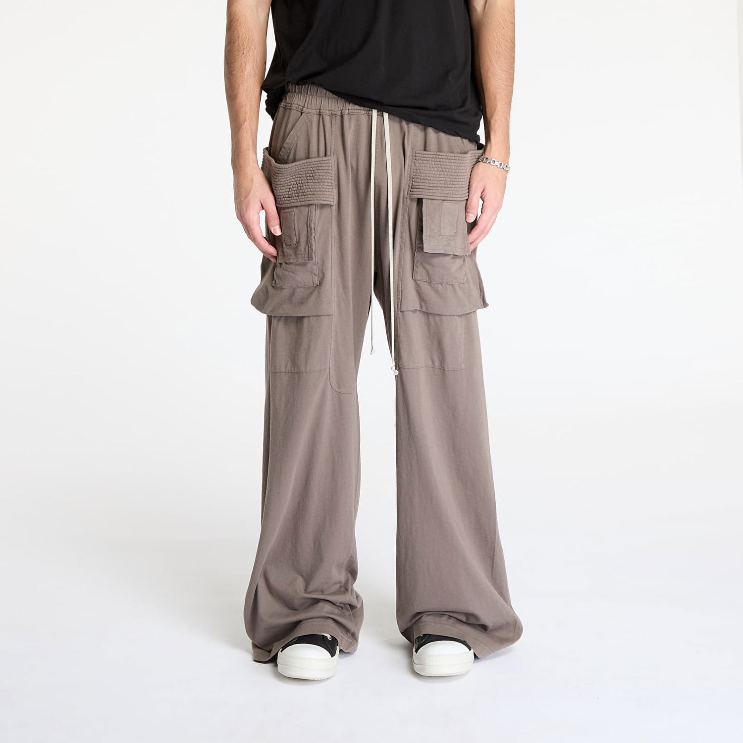 Штани карго Rick Owens Rick Owens DRKSHDW Creatch Wide Cargo Drawstring Pants Коричневий | DU01E3394 RN 34, 0