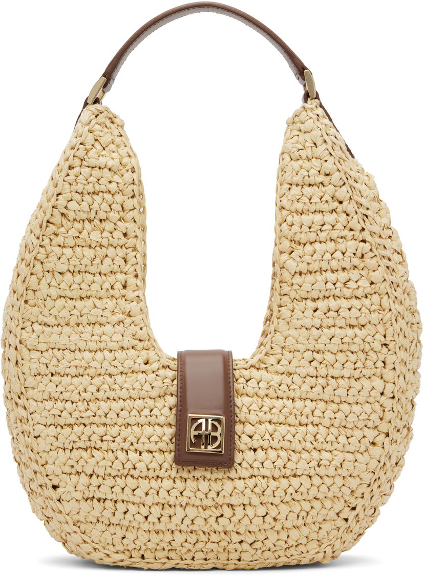 Сумка Anine Bing ANINE BING Lou Monogram Raffia Shoulder Bag бежевий | A-13-11207-NAT1