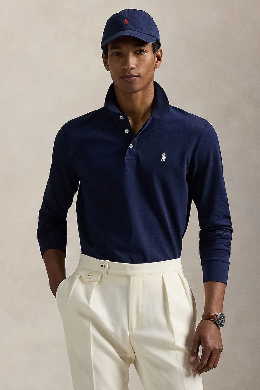 Сорочка поло Polo by Ralph Lauren Polo Ralph Lauren Long Sleeve Polo Shirt темно-синій | 710955081