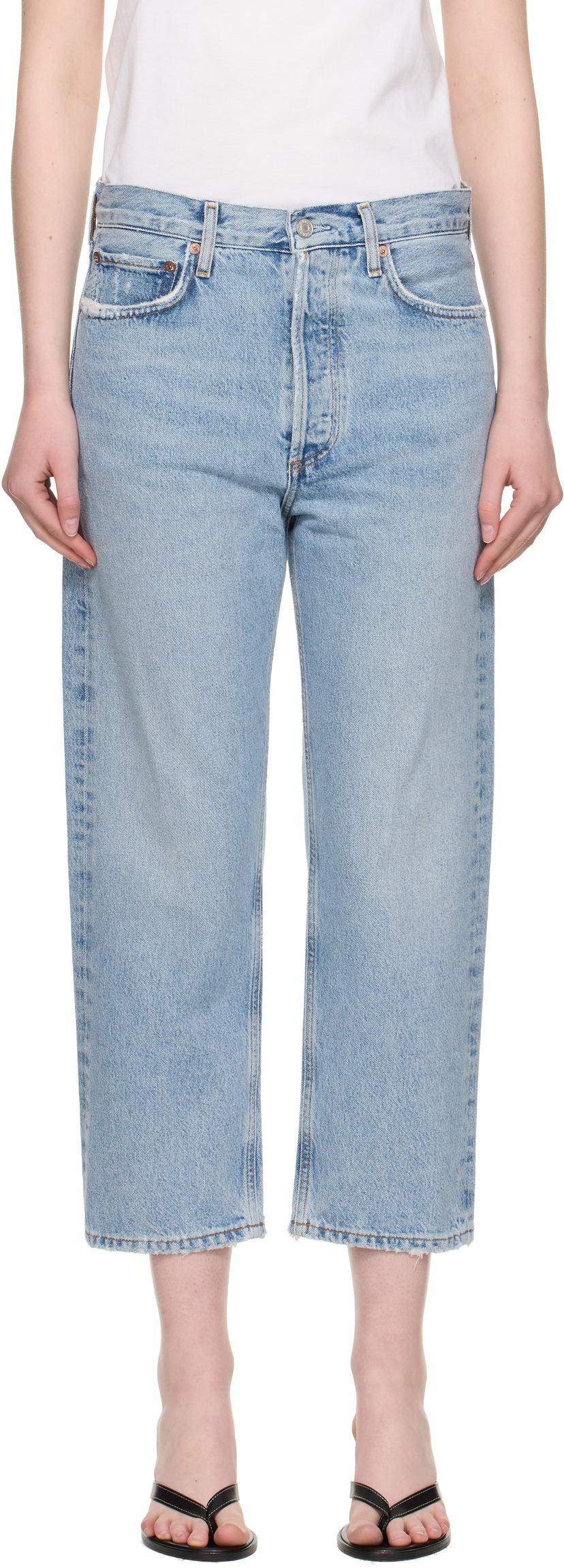 Джинси AGOLDE AGOLDE 90's Crop Mid Rise Straight Jeans Синій | A173H-1206