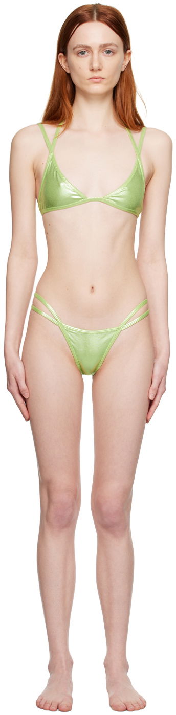 Купальники The Attico Attico Double Strap Bikini Зелений | 233WBB62 PA32