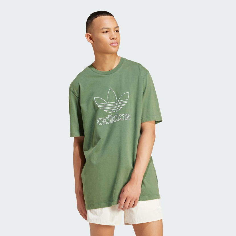 Футболка adidas Originals Adicolor Outline Trefoil Tee Зелений | IR7993