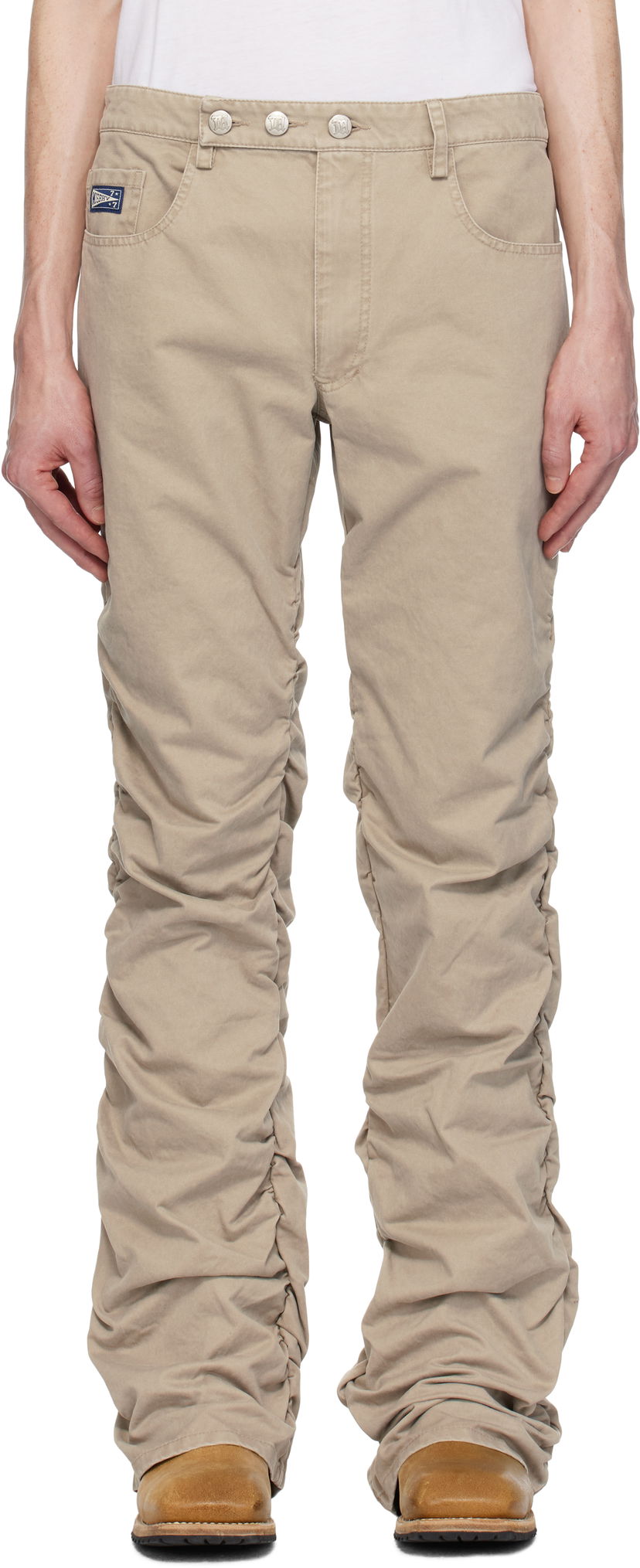 Джинси MISBHV MISBHV Cotton Twill Stacked Trousers бежевий | 250M306