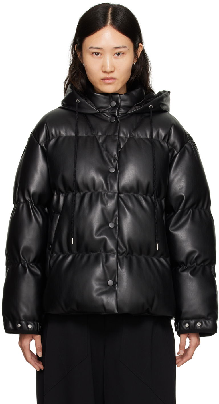 Пуховик Stella McCartney Stella McCartney Faux-Leather Puffer Jacket чорний | 6800773BU393
