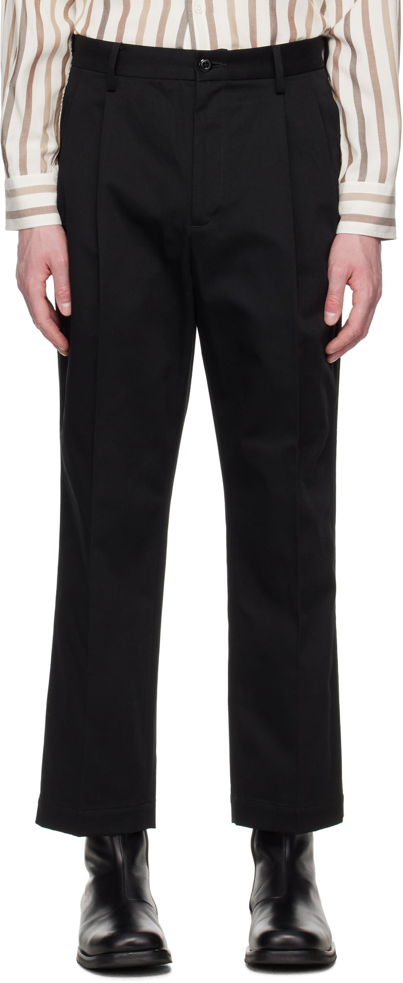 Штани WACKO MARIA WACKO MARIA Double Pleated Chino Trousers чорний | 25SS-WMP-PT13