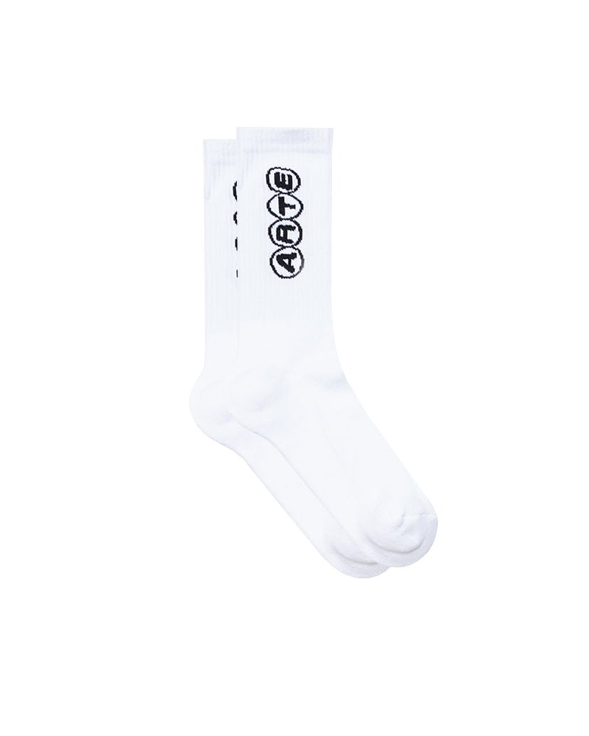 Шкарпетки Arte Antwerp Arte Antwerp Circle Logo Crew Socks білий | AW25-236M-WHT