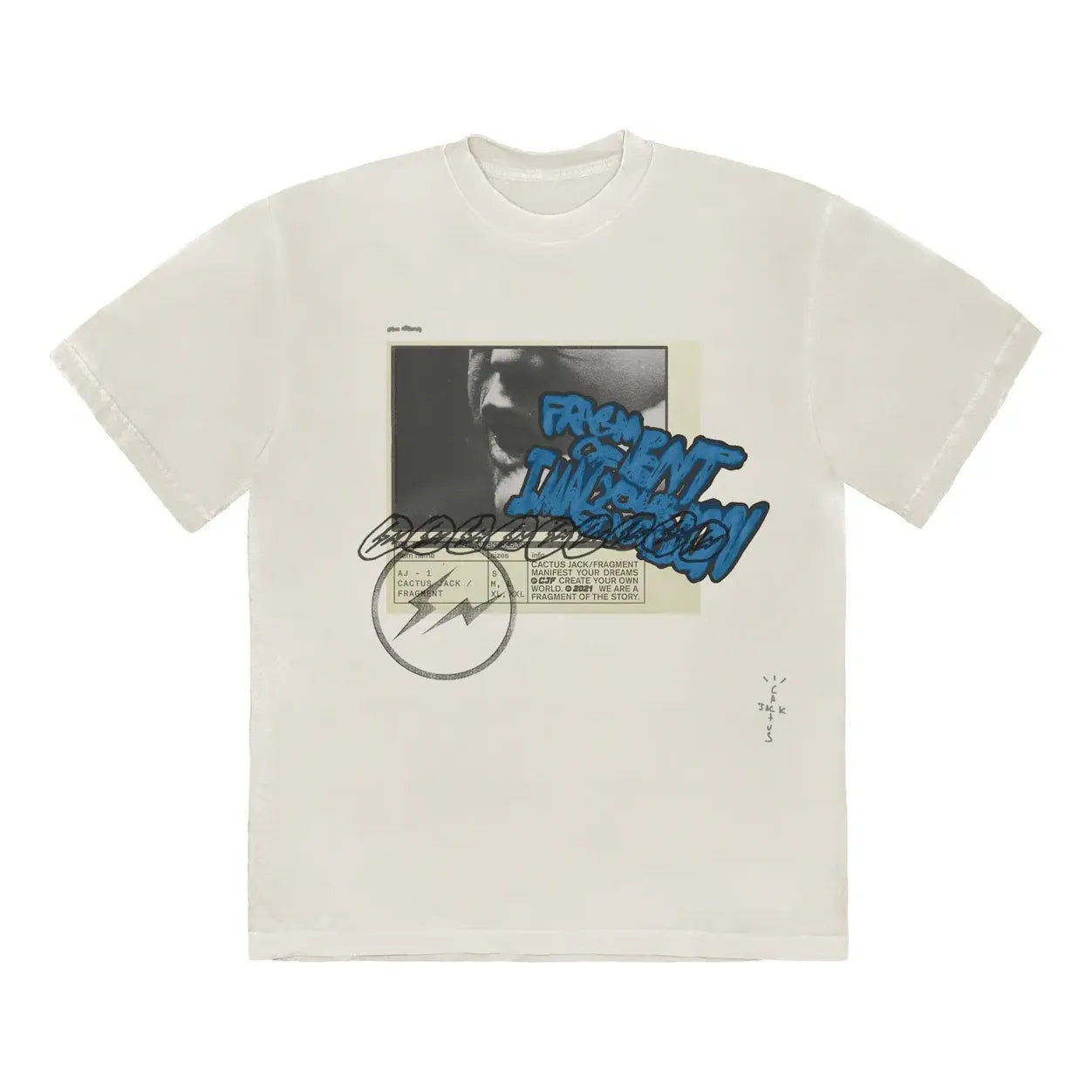 Футболка Cactus Jack by Travis Scott Travis Scott Cactus Jack x Fragment Manifest T-Shirt білий | CJFM-SS03, 0