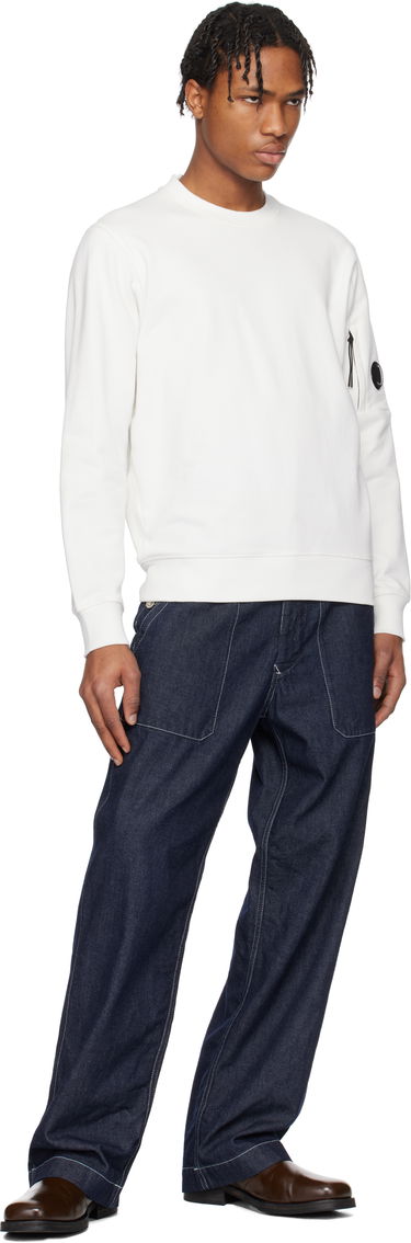 Cветр C.P. Company C.P. Company Diagonal Raised Fleece Crewneck Lens Sweatshirt білий | 18CMSS023A-005086W, 4