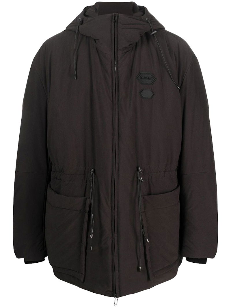 Пуховик Off-White Logo-Patch Padded Jacket Black чорний | OMED056F22FAB0011000