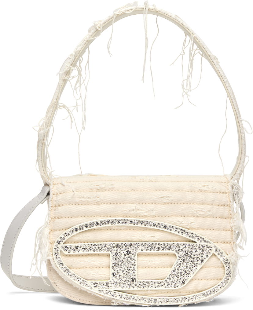 Сумка Diesel Diesel 1DR Canvas Shoulder Bag with Crystal Logo бежевий | X08396 P4728