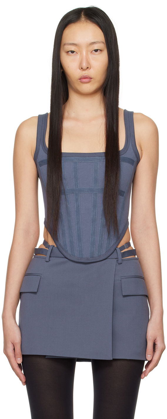 Безрукавка Dion Lee Corset Tank Top Синій | A3585PS24