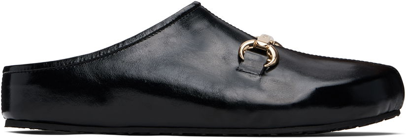 Аксесуари Marine Serre Marine Serre Smooth Leather MS Slip-on Loafers чорний | WFW044A CLEA0004