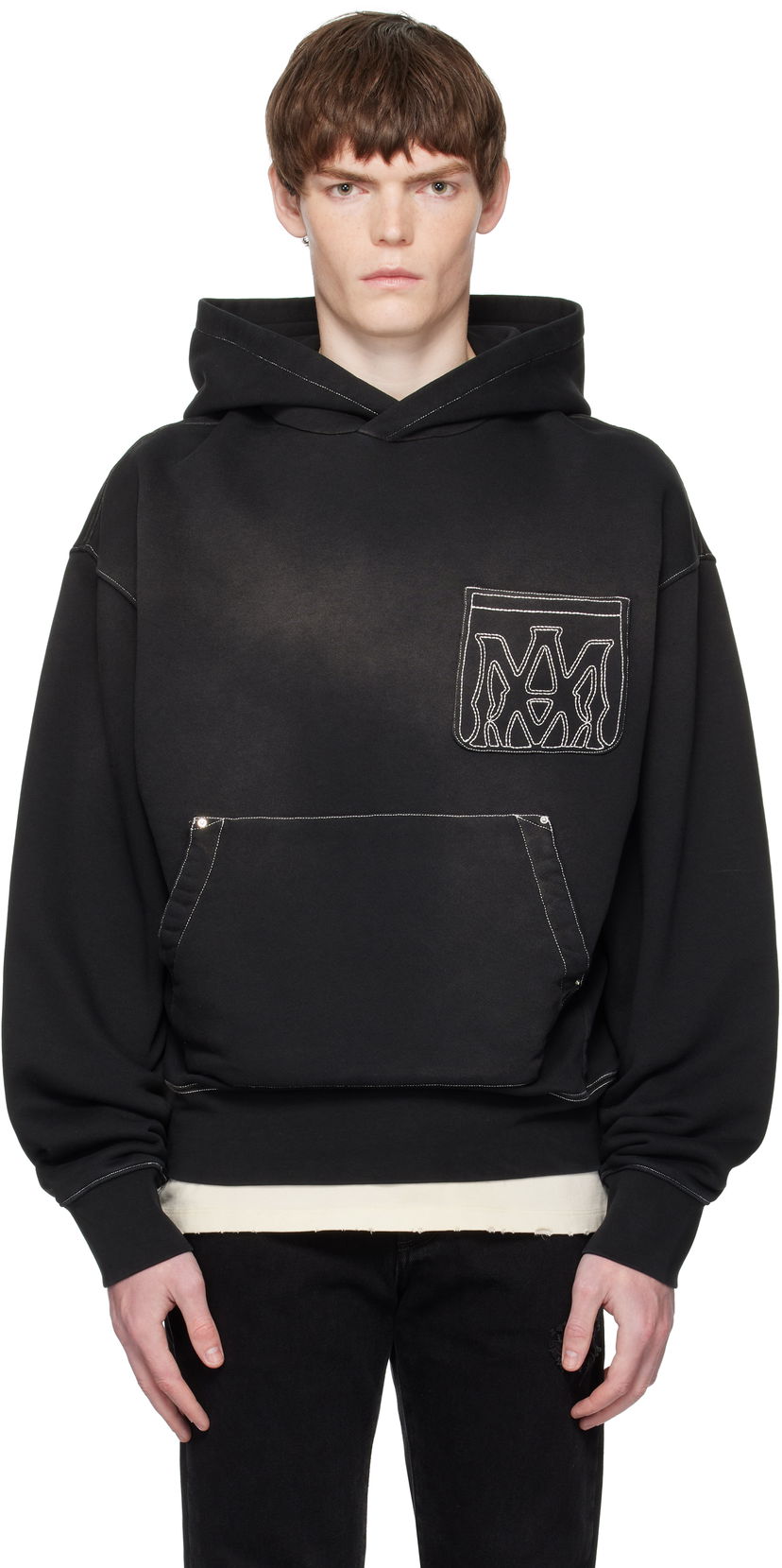 Світшоти AMIRI AMIRI MA Outline Oversized Hoodie чорний | AMJYHD1120