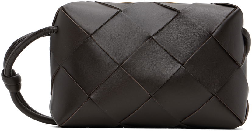 Сумочка Bottega Veneta Small Cassette Leather Camera Bag чорний | 709417 VCQC2