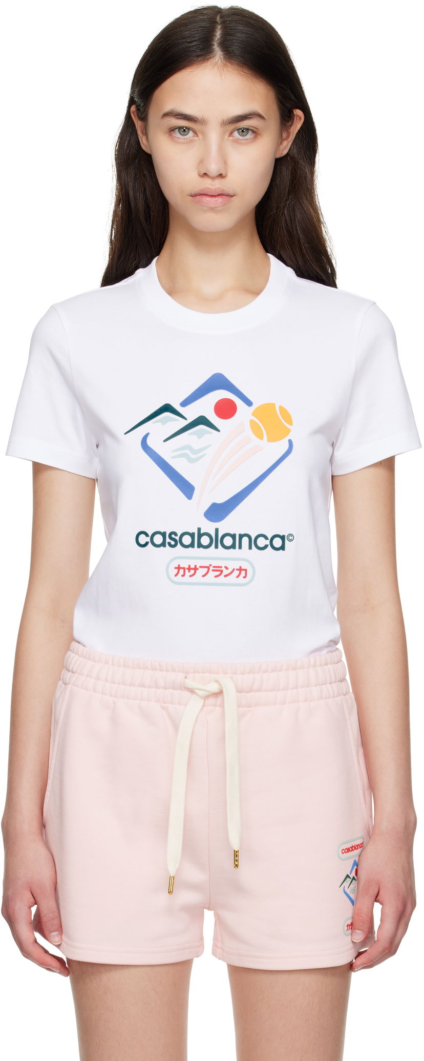 Футболка Casablanca Casablanca Montagne Sportif T-Shirt білий | WPF25-JTS-020-01