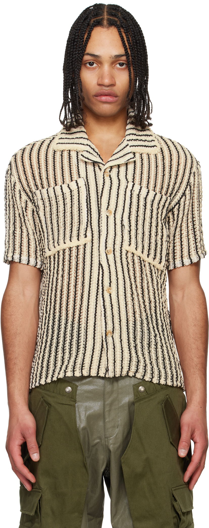 Сорочка Andersson Bell Andersson Bell Sheer Knit Striped Shirt бежевий | atb1235m