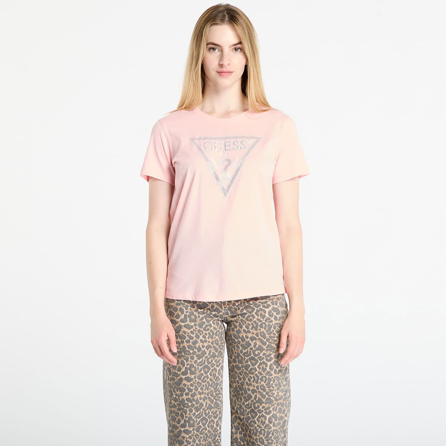 Футболка GUESS GUESS Krystal Triangle Tee Рожевий | W5BI18I3Z14-G6J3, 0