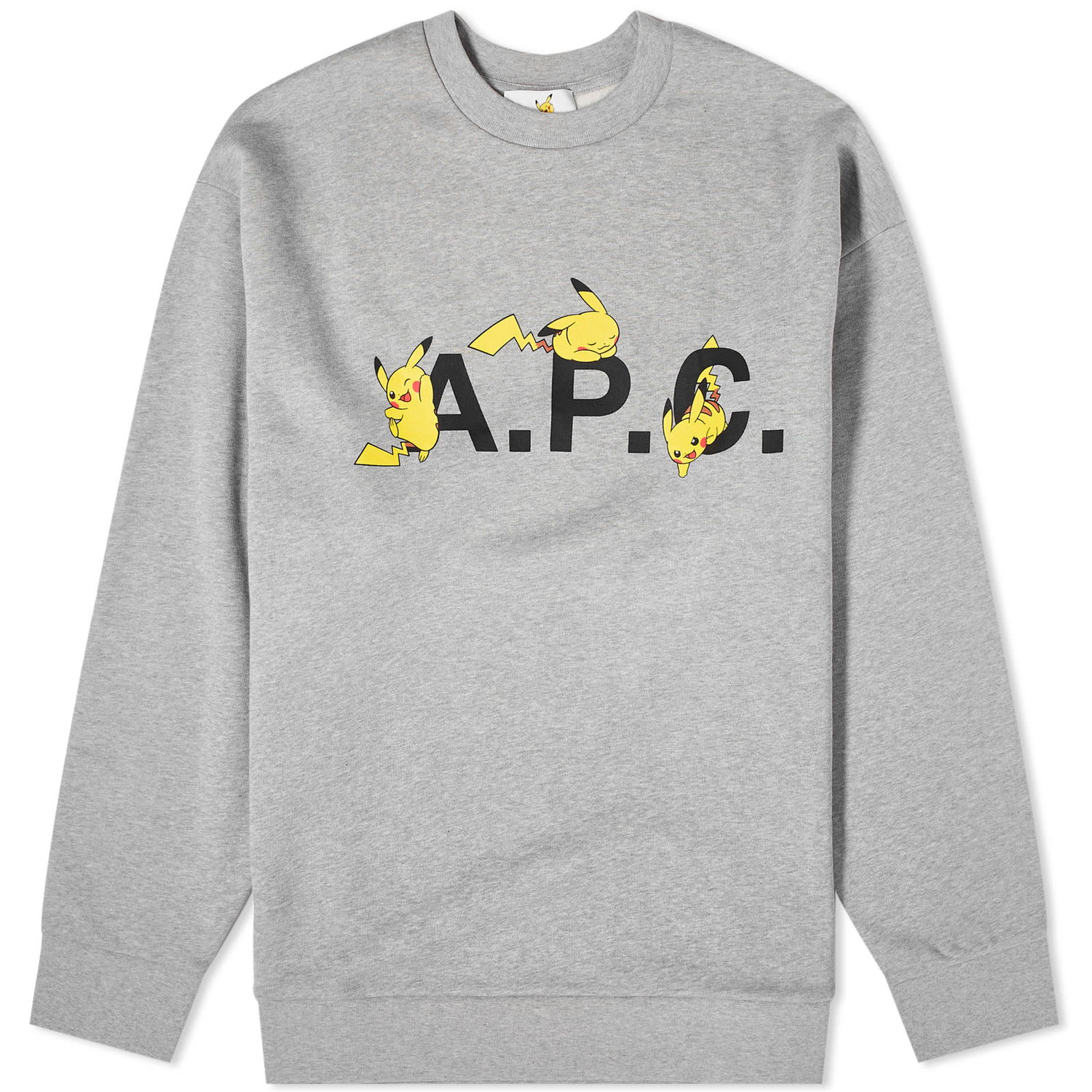 Cветр A.P.C. Pokémon Pikachu x Crewneck Сірий | COGVF-H27863-PLB, 0