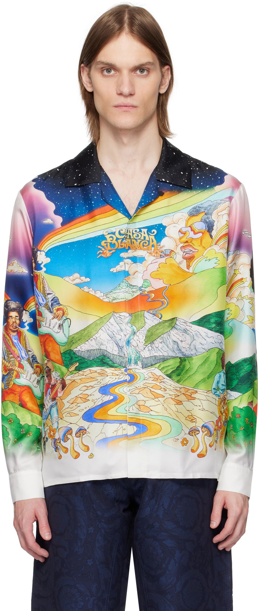 Сорочка Casablanca Casablanca 'La Musique' Print Silk Shirt Різнокольоровий | U-MS25-SH-006-07