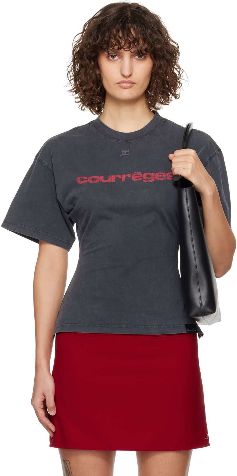 Футболка Courrèges Courrèges Fitted Printed T-Shirt Сірий | 125JTS168JS0109
