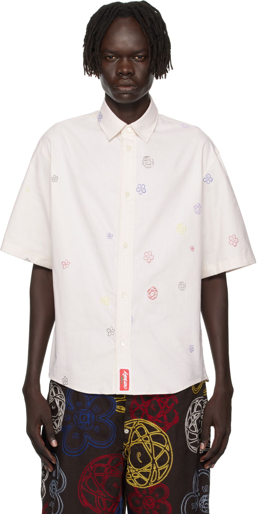 Сорочка KENZO Kenzo Paris Futura 2000 Edition Embroidered Shirt білий | FF65CH1279IJ