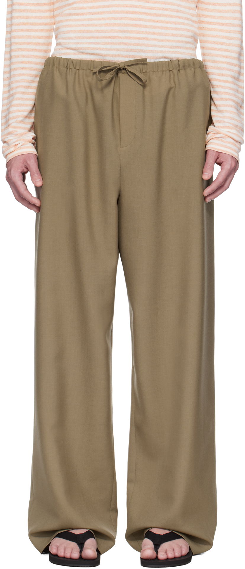 Штани The Row The Row Donatello Wide-Leg Trousers бежевий | 657-W3602
