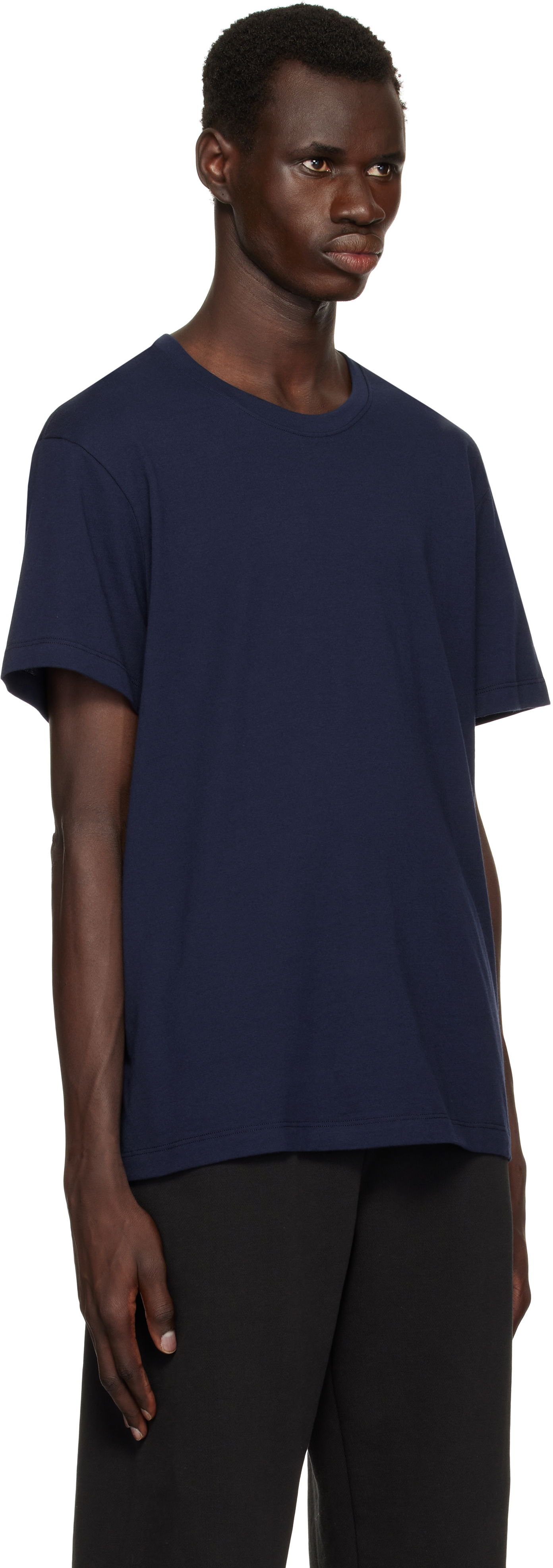 Футболка SKIMS SKIMS Cotton Classic T-Shirt темно-синій | TP-TSH-5701M-NAVY, 1