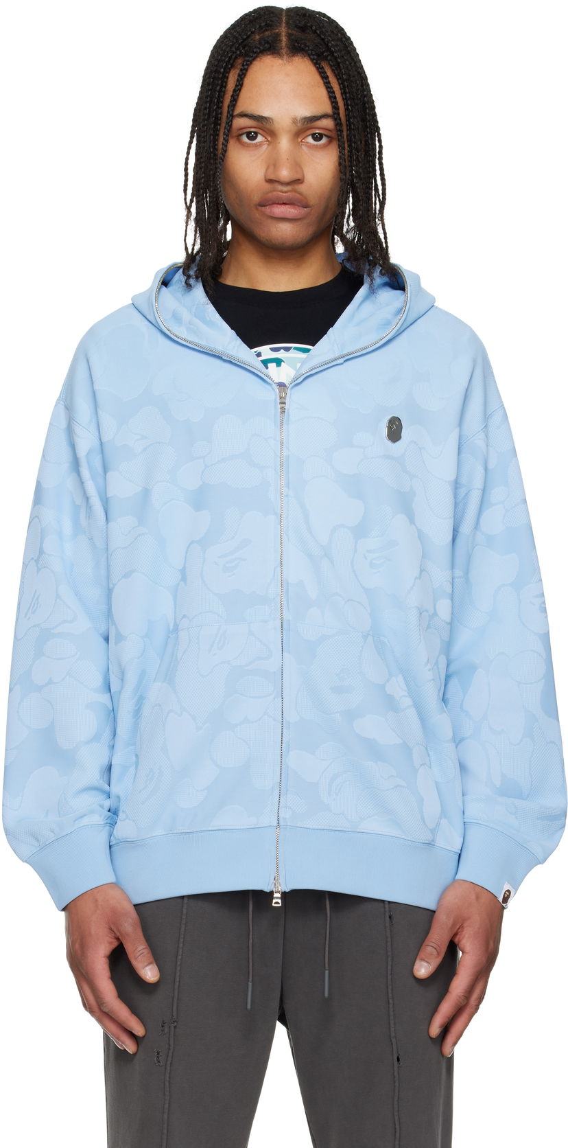 Світшоти BAPE A Bathing Ape Camo Jacquard Zip Hoodie Синій | 001ZPL301302M