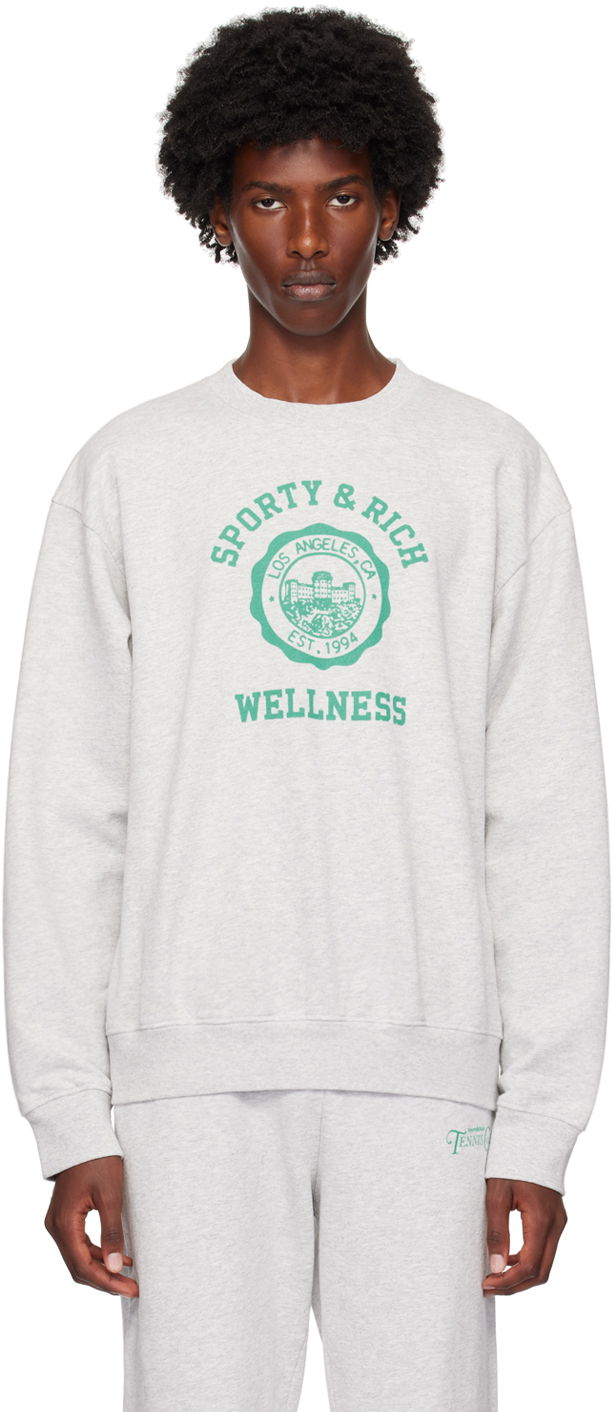 Футболка Sporty & Rich Gray Emblem Sweatshirt Сірий | WS067S416EH