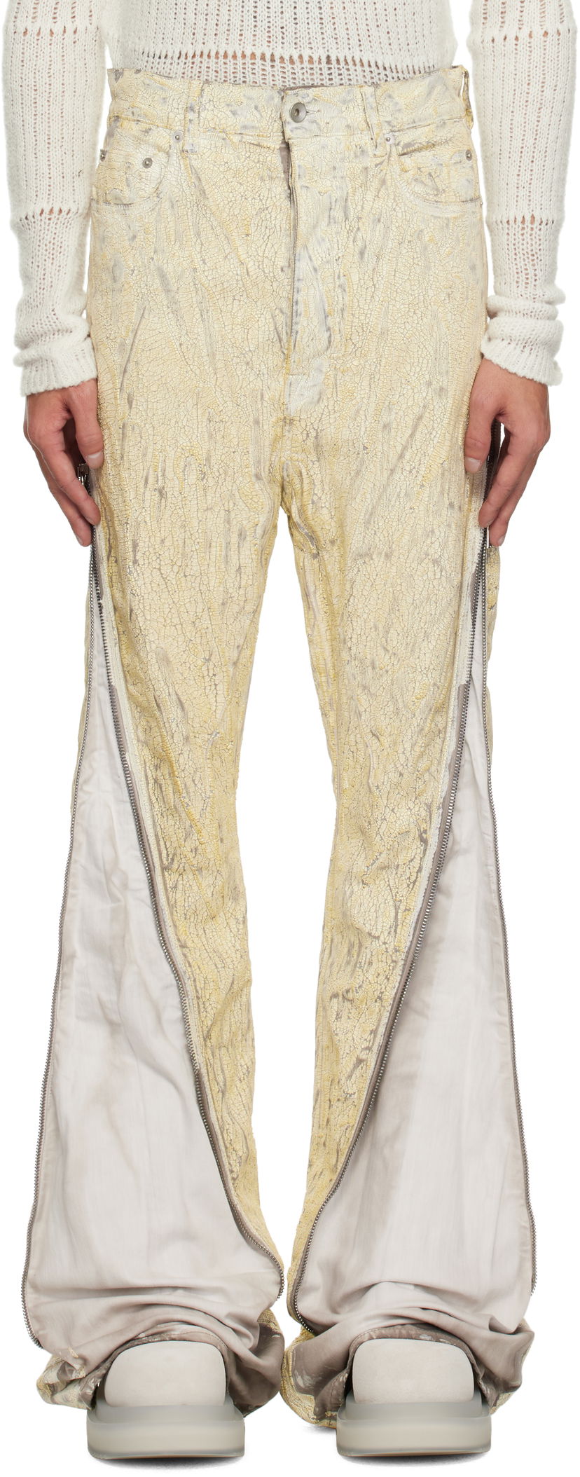 Джинси Rick Owens Rick Owens Hollywood Bolan Jeans Жовтий | RR01E5343 SMMC