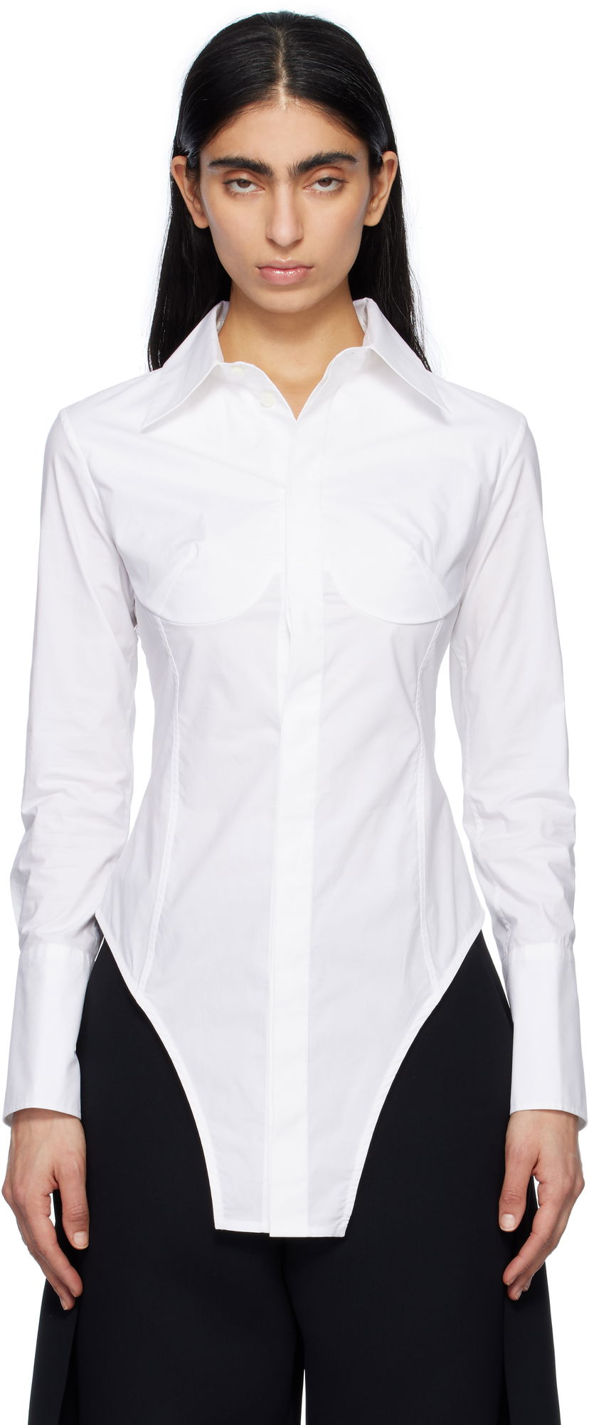Сорочка Jean Paul Gaultier Jean Paul Gaultier Bodysuit Shirt білий | 25/34-F-CH097-C071-01