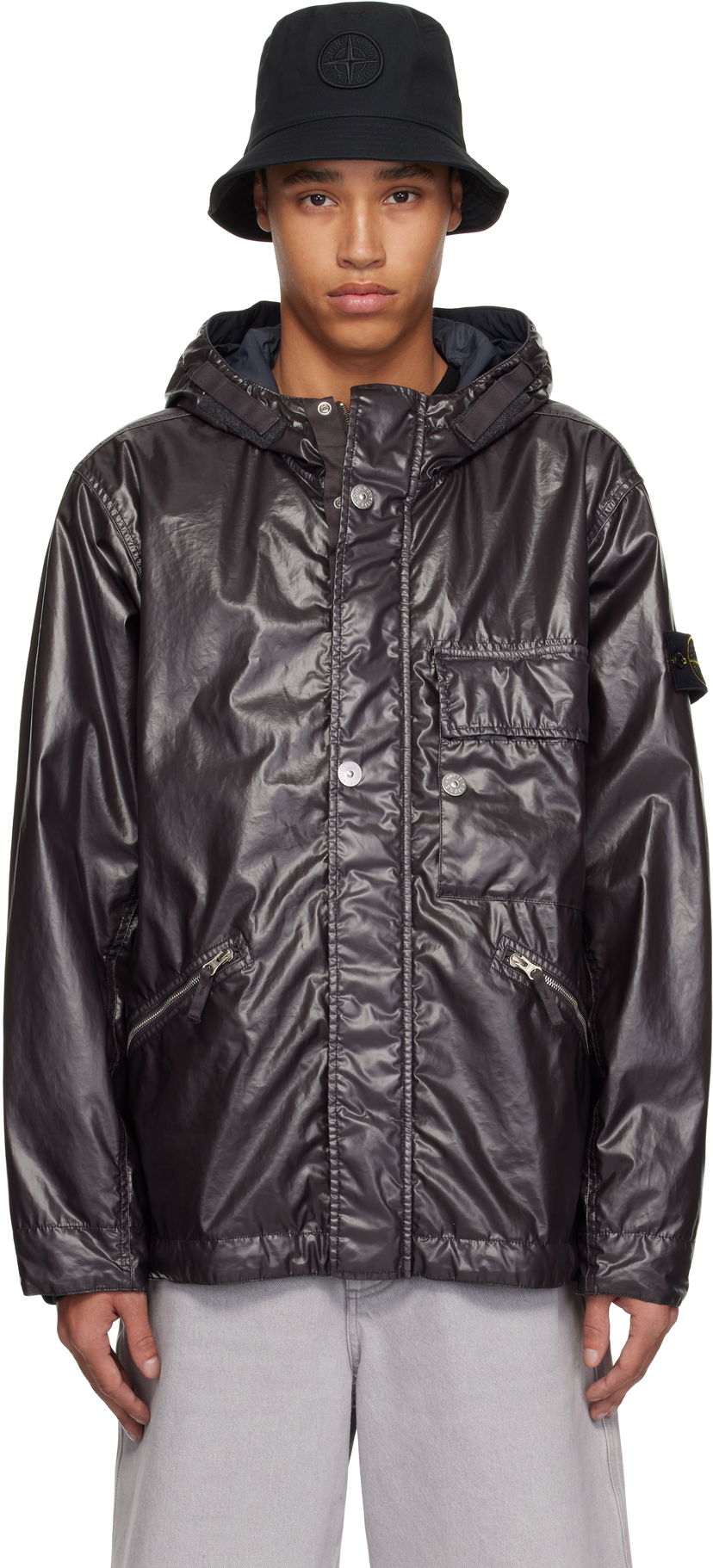Вітровка Stone Island Stone Island Mussola Gommata-TC Hooded Jacket Сірий | K1S15 4100062 S0022