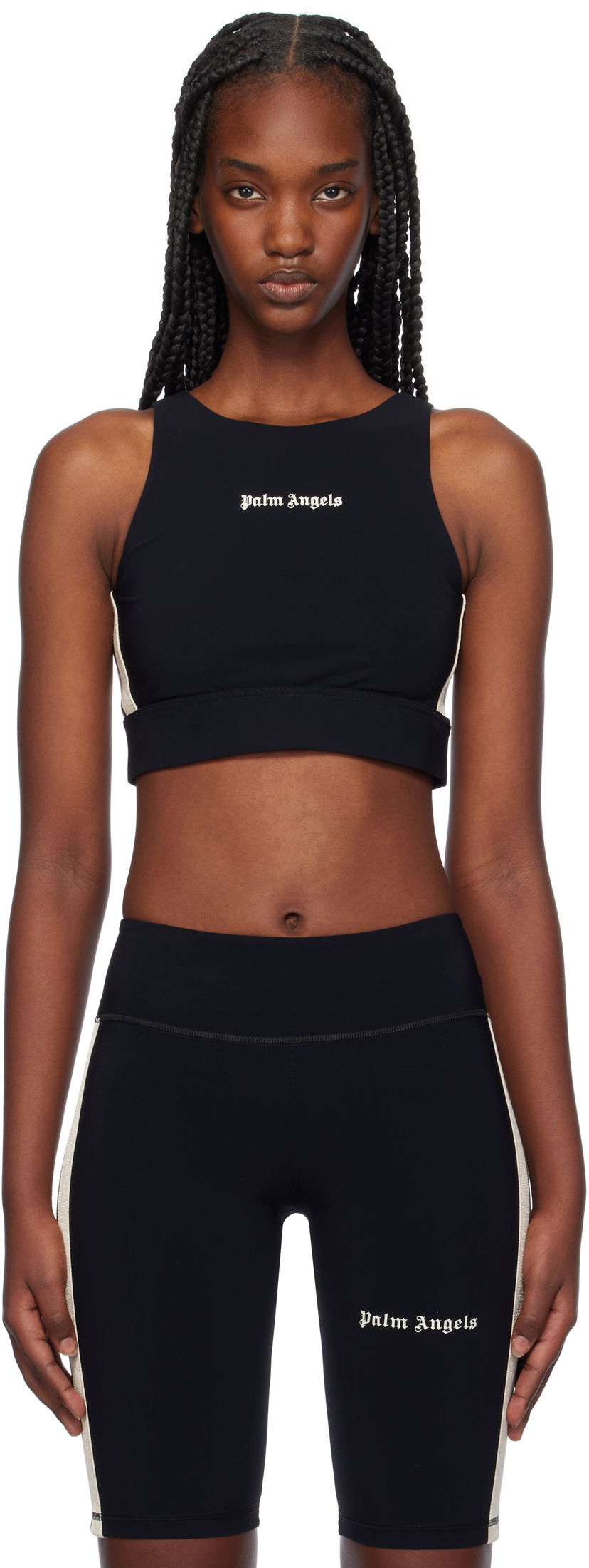 Бюстгальтер Palm Angels Training Crop Sport Top чорний | PWVO001C99FAB0031003