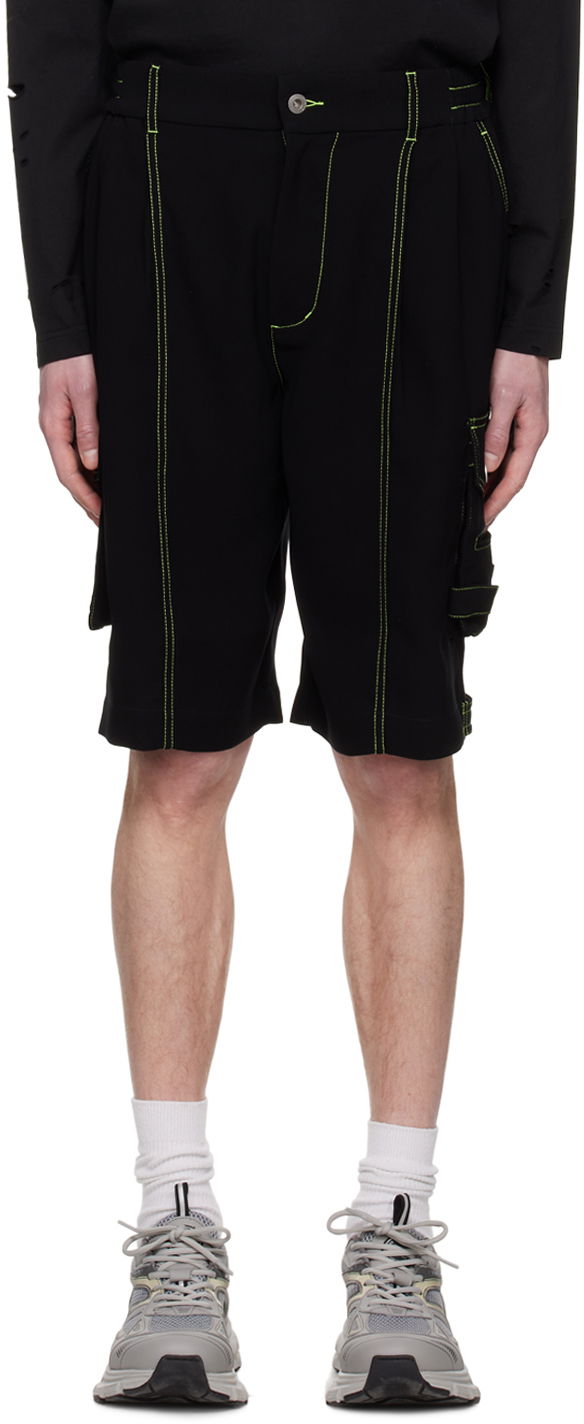 Шорти Feng Chen Wang Feng Chen Wang Contrast Stitch Cargo Shorts чорний | FMS15ST08