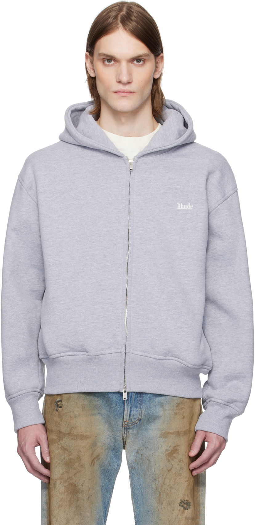 Світшоти Rhude Rhude Classique Full-Zip Hoodie Сірий | RHSS25HO01229