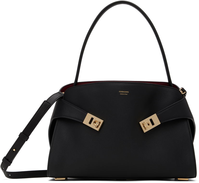 Сумка FERRAGAMO Ferragamo Hug Soft Bicolor M Shoulder Bag чорний | 781694