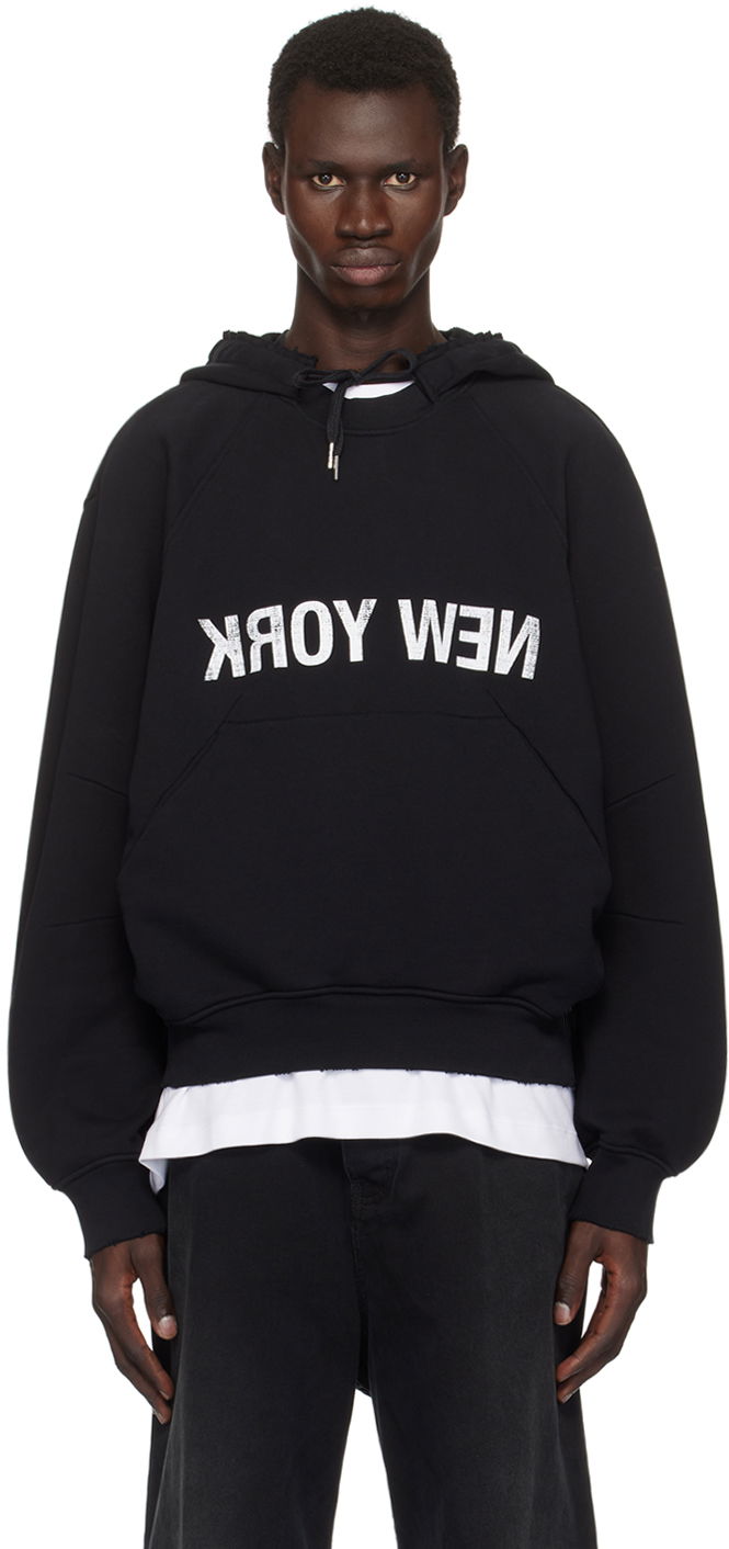 Світшоти Helmut Lang 'New York' Graphic Print Hoodie чорний | O06HM515