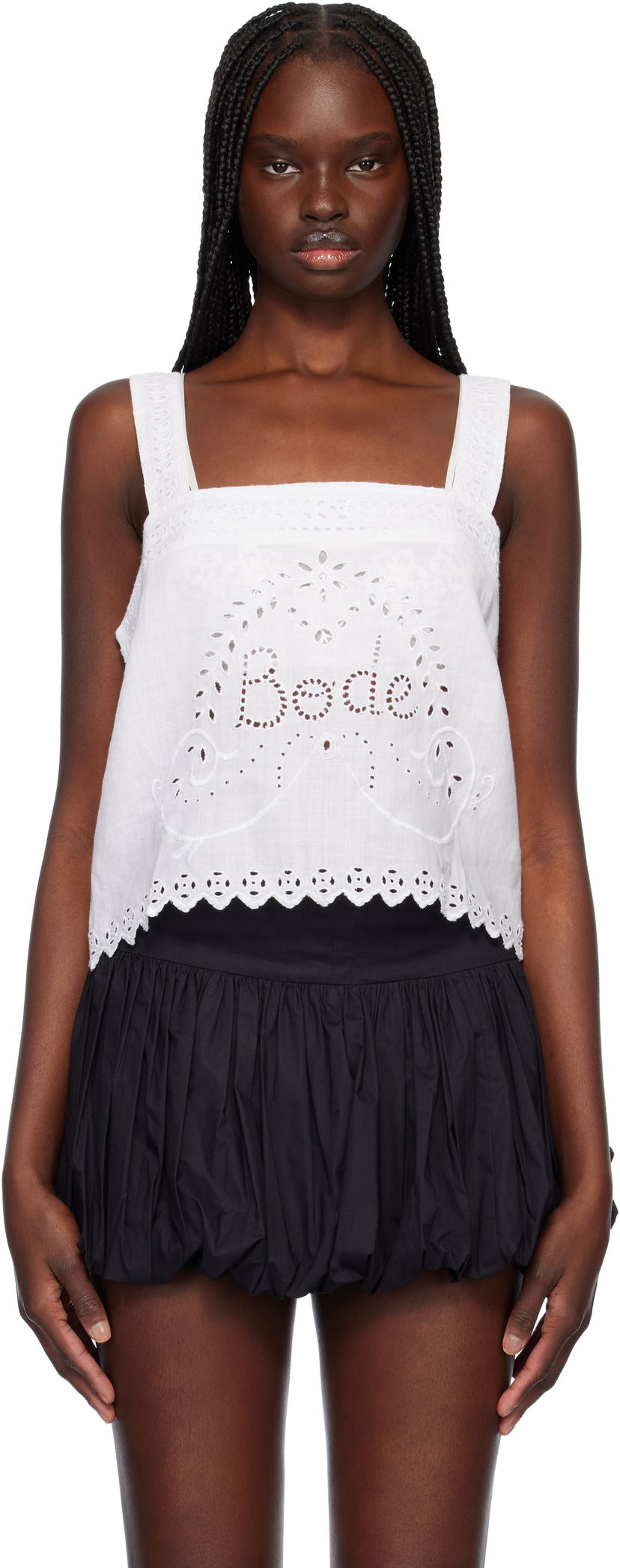 Безрукавка Bode Bode Belvoir Eyelet Tank Top білий | WRS25SH017