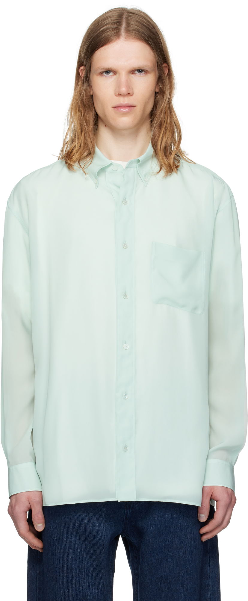 Сорочка The Row The Row Bresson Button-Down Shirt Зелений | 916-W3678