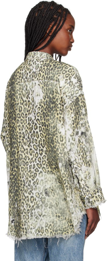 Сорочка R13 R13 Shredded Leopard Print Shirt бежевий | R13WR075-R469B, 2
